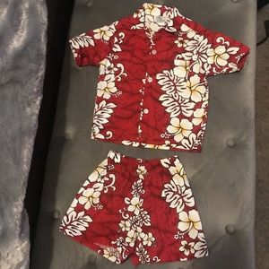 SOLD - Toddler Hawaiian 2-pc outfit (shirt & shorts)